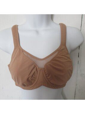 HSIA Bra 34C Beige Tan Full Coverage Back Closure Underwire